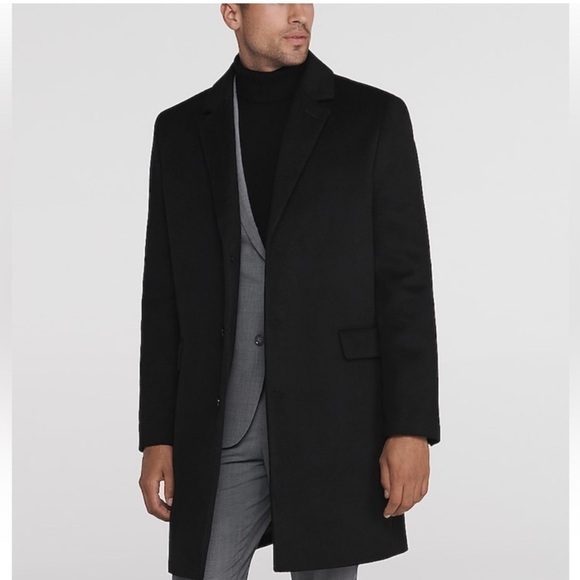 Express Brand New Men's Black Wool-Blend
Overcoat. Size Medium - Picture 4 of 16